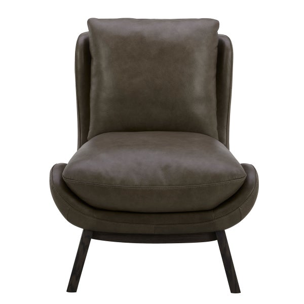 Aiden & Ivy Top-grain Leather Slipper Chair