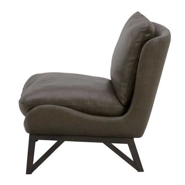 Aiden & Ivy Top-grain Leather Slipper Chair