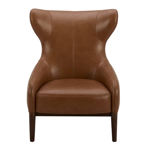 Aiden & Ivy Top-grain Leather Wingback Armchair