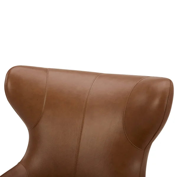 Aiden & Ivy Top-grain Leather Wingback Armchair