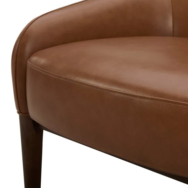 Aiden & Ivy Top-grain Leather Wingback Armchair