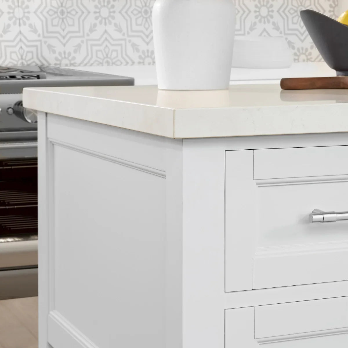 Caine Kitchen Island, White