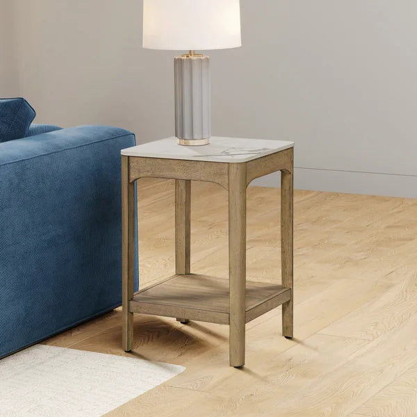 Loxley Rowe Mindi Stone Top End Table