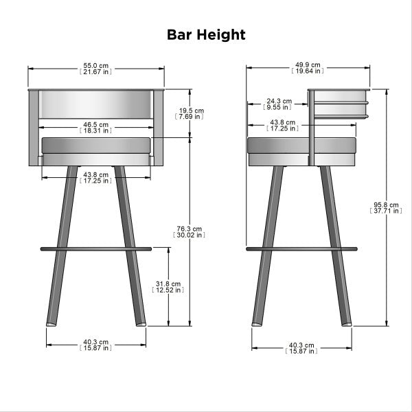 Amisco Browser Bar Stool or Counter Stool