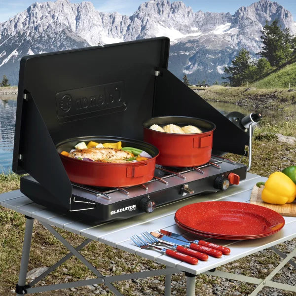 Coleman Gladiator 2-Burner Outdoor Camping Stove With Bonus Hose