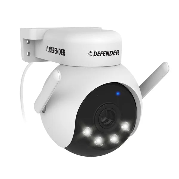 Defender AI POWERED 4K Everwatch PTZ 360 Degree Wi-Fi Outdoor Plug-in Power Security Camera, 2-pack