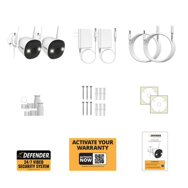 Defender AI POWERED 4K Guard Pro Wi-Fi Plug-in Power Security Cameras, 2-pack