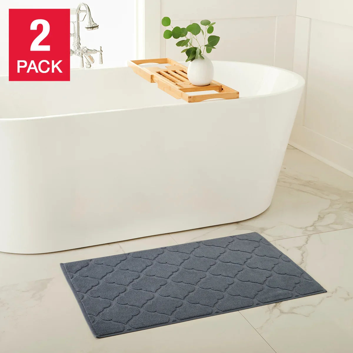 WelHome Geometric Bath Mat, 2-pack