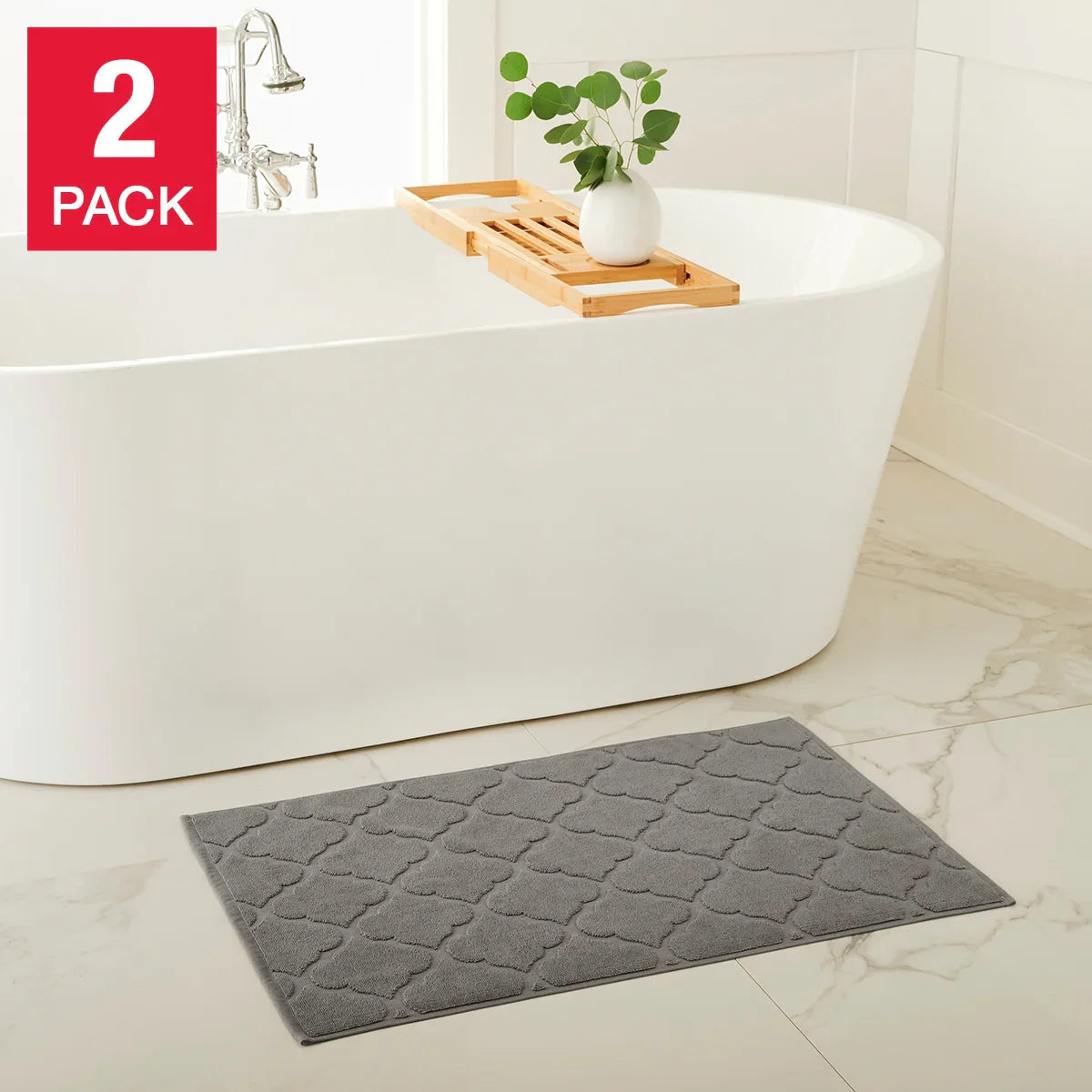 WelHome Geometric Bath Mat, 2-pack