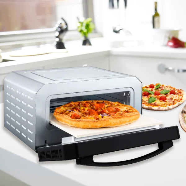 Culinary Chef High Temperature Indoor Pizza Oven with Digital Screen, Stainless Steel