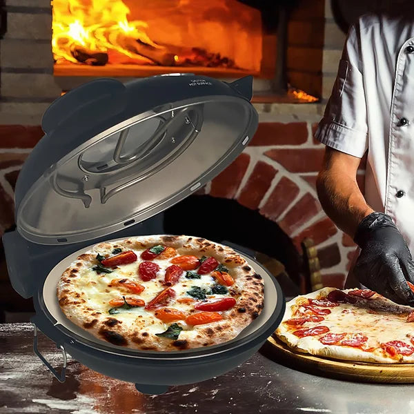 Culinary Chef Electric 12 in. Pizza Oven with Adjustable Heat Control and Removable Pizza Stone