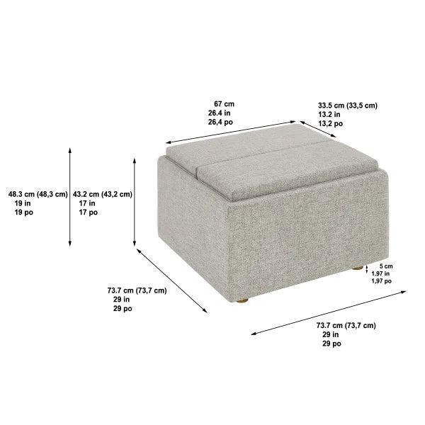 Thomasville Large Fabric Storage Ottoman