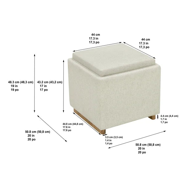 Thomasville Small Fabric Storage Ottoman