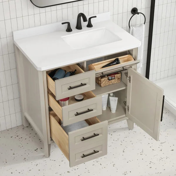 OVE Decors Renfrew Vanity with Quartz Top in Greige