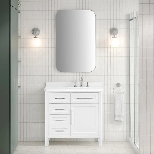OVE Decors Renfrew Vanity with Quartz Top in White