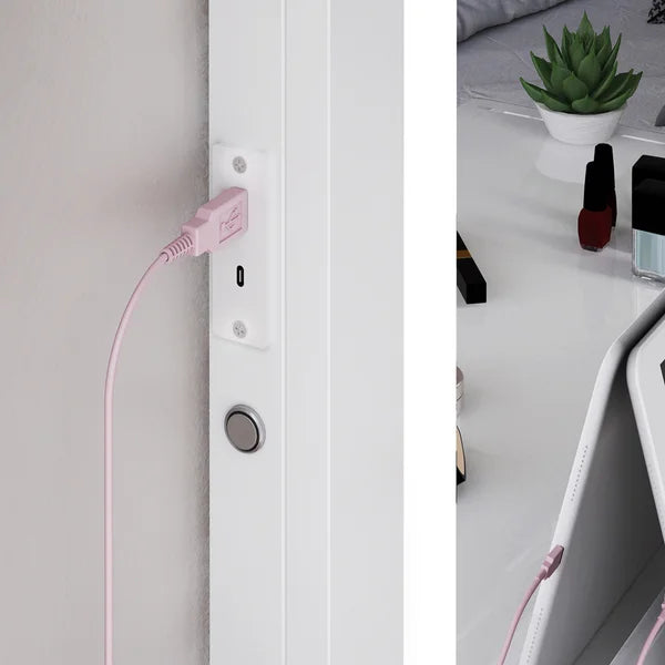 Tresanti Heidi Makeup Table with Adjustable LED Lighted Mirror