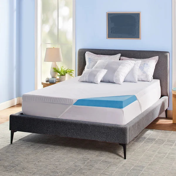Novaform 3 in. Soothing Cool Plus Gel Memory Foam Mattress Topper