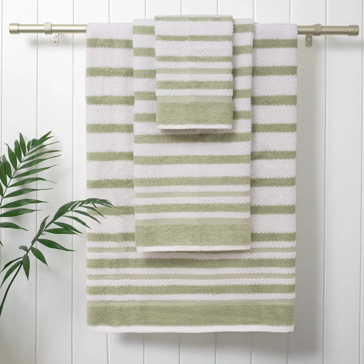 Textured Stripe Towel Set, 6-piece