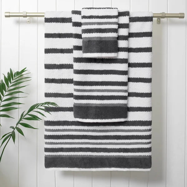Textured Stripe Towel Set, 6-piece