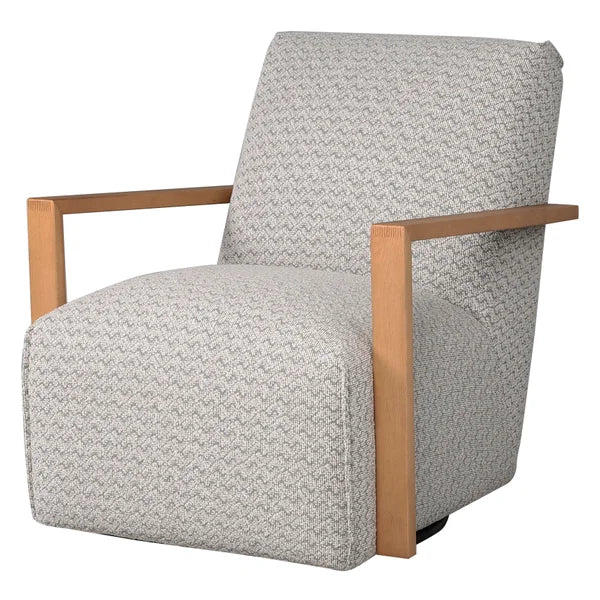 Nice Link – Sierra Fabric Swivel Chair with Wood Arms