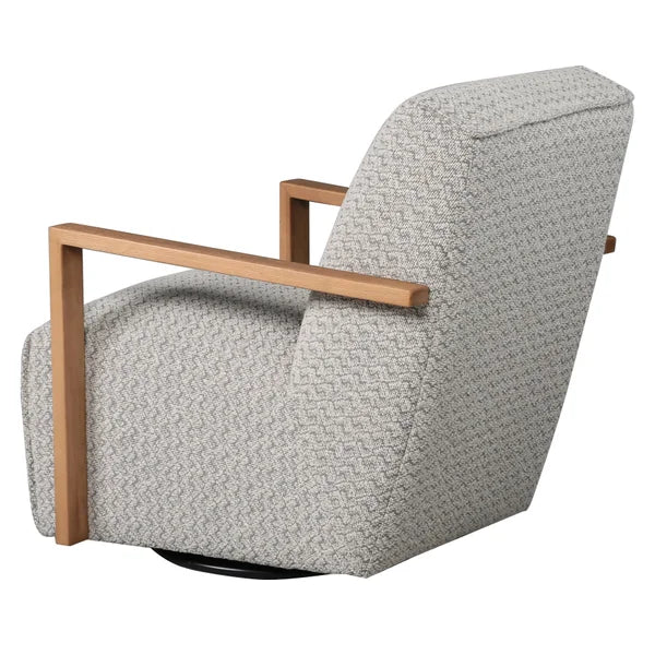 Nice Link – Sierra Fabric Swivel Chair with Wood Arms
