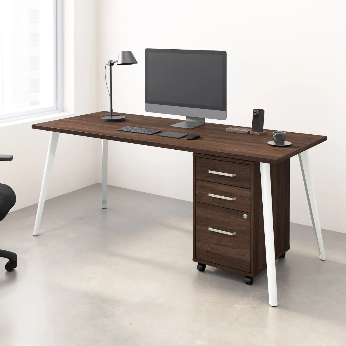 Office Pro Strive 181.34 cm (71 in.) Computer Desk with Mobile File Cabinet