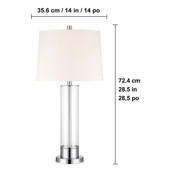 Glass Cylinder Table Lamp Set, 2-pack