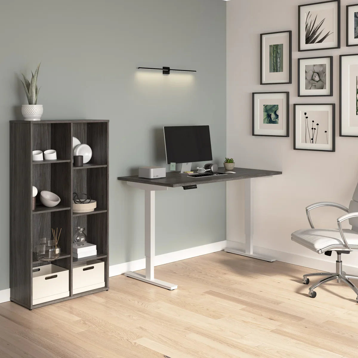 Bestar Viva 150.6 cm (59.3 in.) Height Adjustable Desk with Bookcase