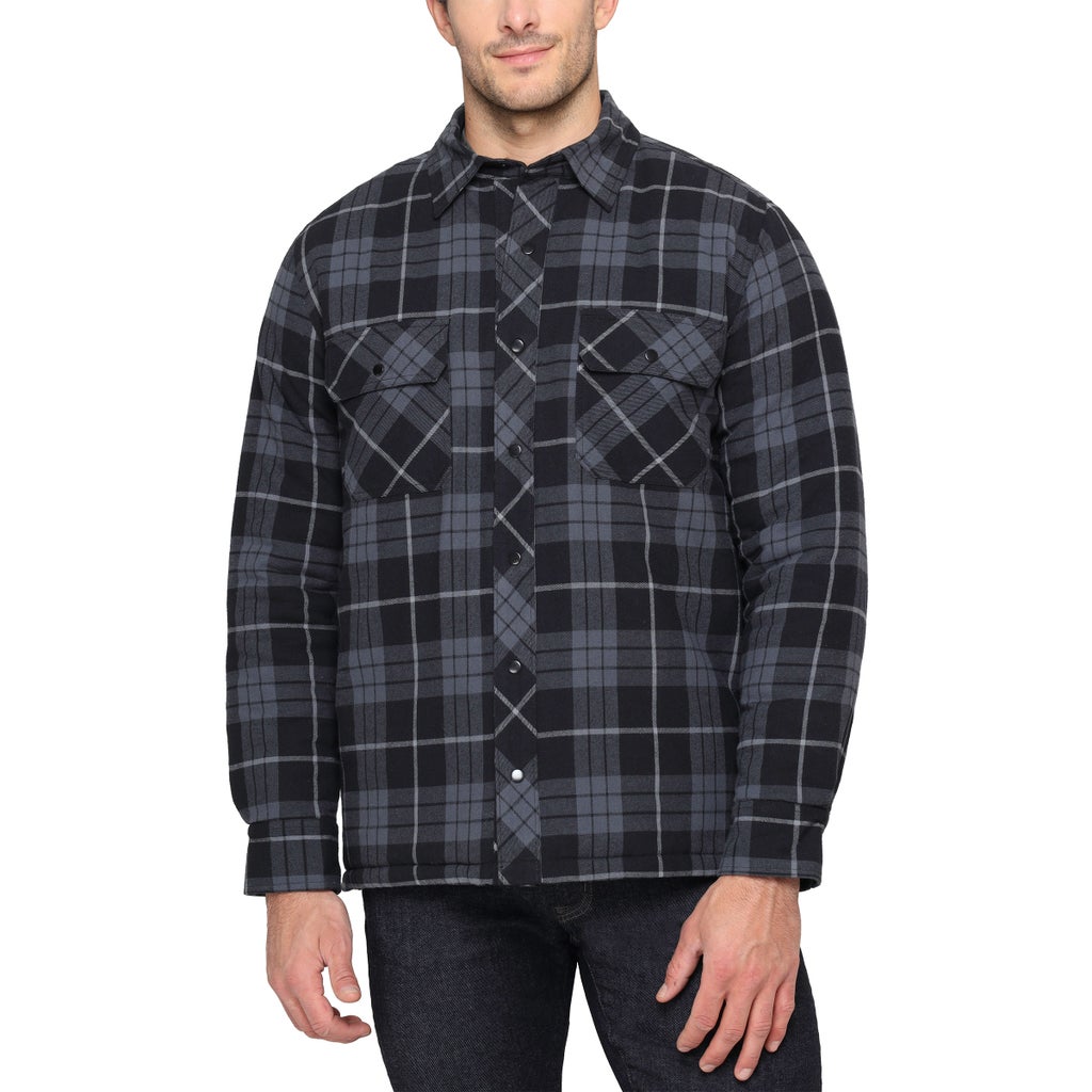 The B.C. Clothing Co. Men’s Quilted Flannel Overshirt With Hood