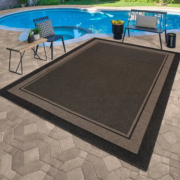 Gertmenian Toscana Collection Geo Border Outdoor Area Rug