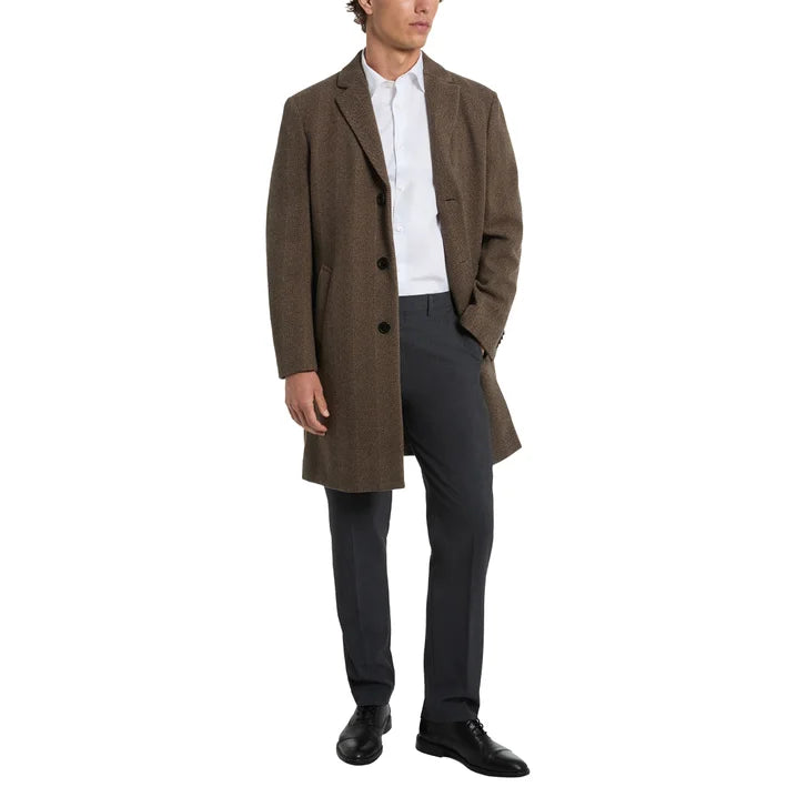 Kenneth Cole Men's Herringbone Overcoat