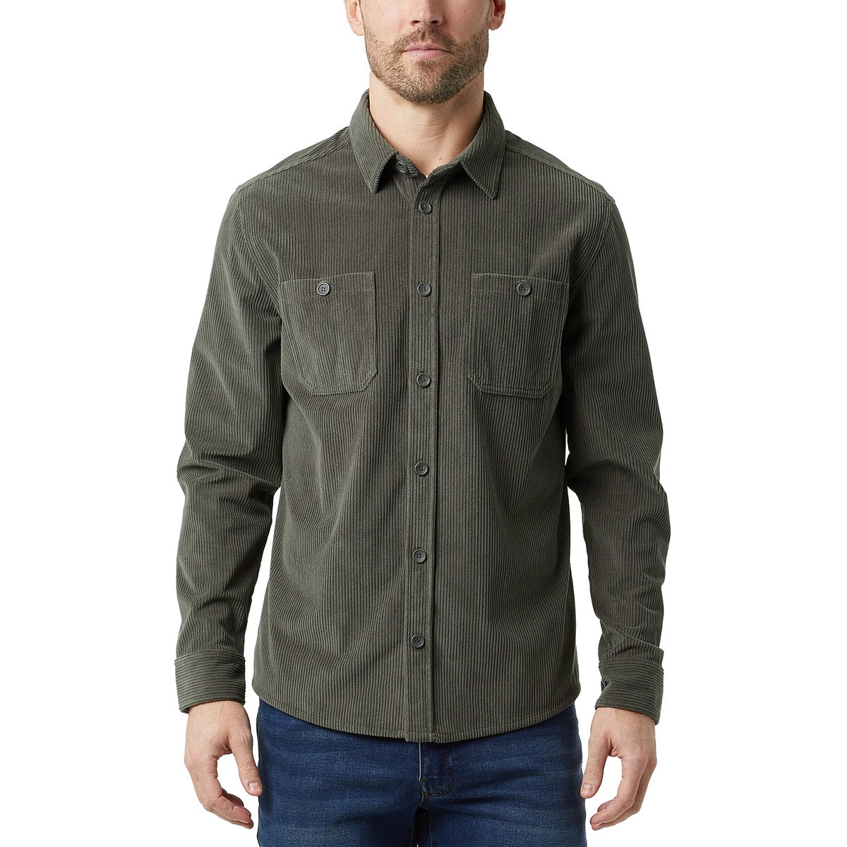 32 Degrees Men's Corduroy Long Sleeve Overshirt