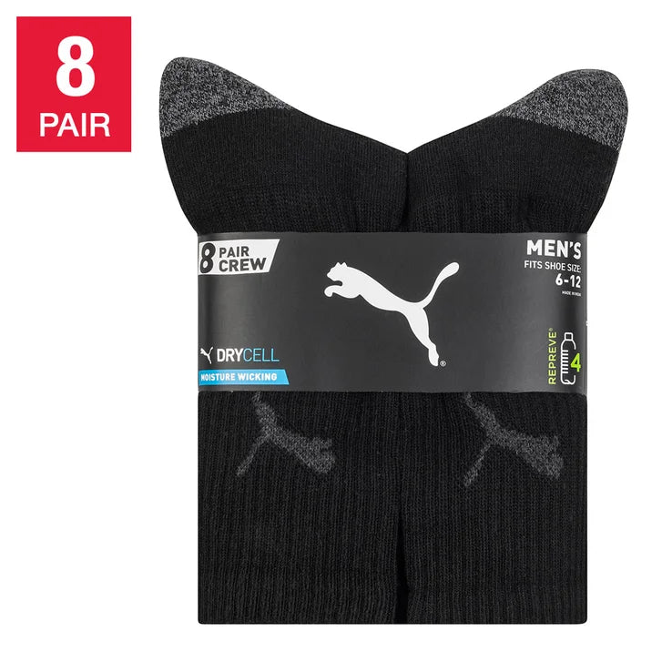 PUMA Men's Crew Sock, 8-pair
