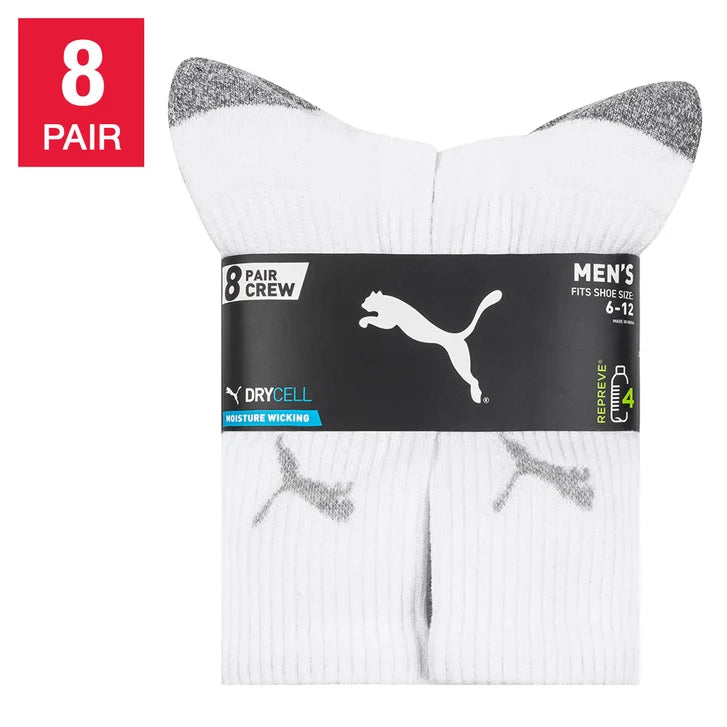 PUMA Men's Crew Sock, 8-pair