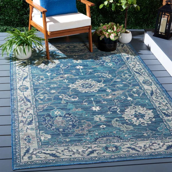 Safavieh Sunrise Collection Azure Indoor/Outdoor Reversible Area Rug