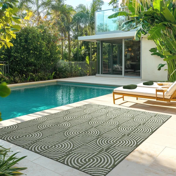 Gertmenian Naples Collection Mika Green Indoor/Outdoor Area Rug