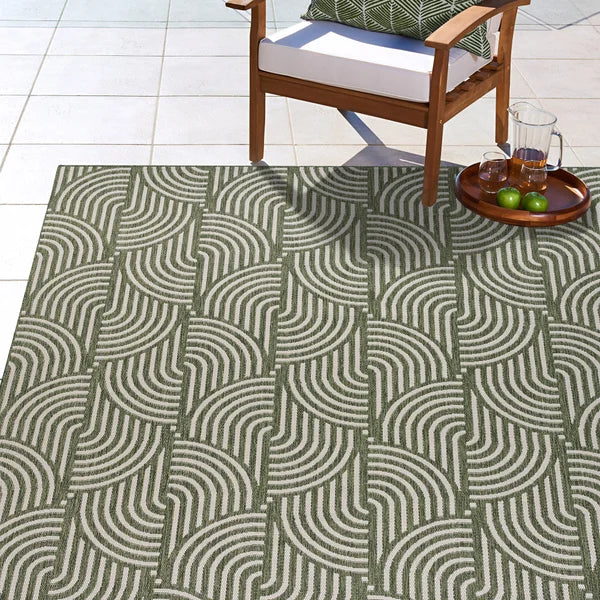 Gertmenian Naples Collection Mika Green Indoor/Outdoor Area Rug