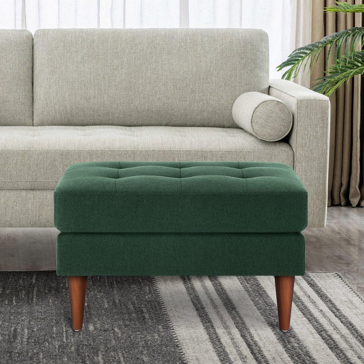 King Fabric Upholstered Ottoman