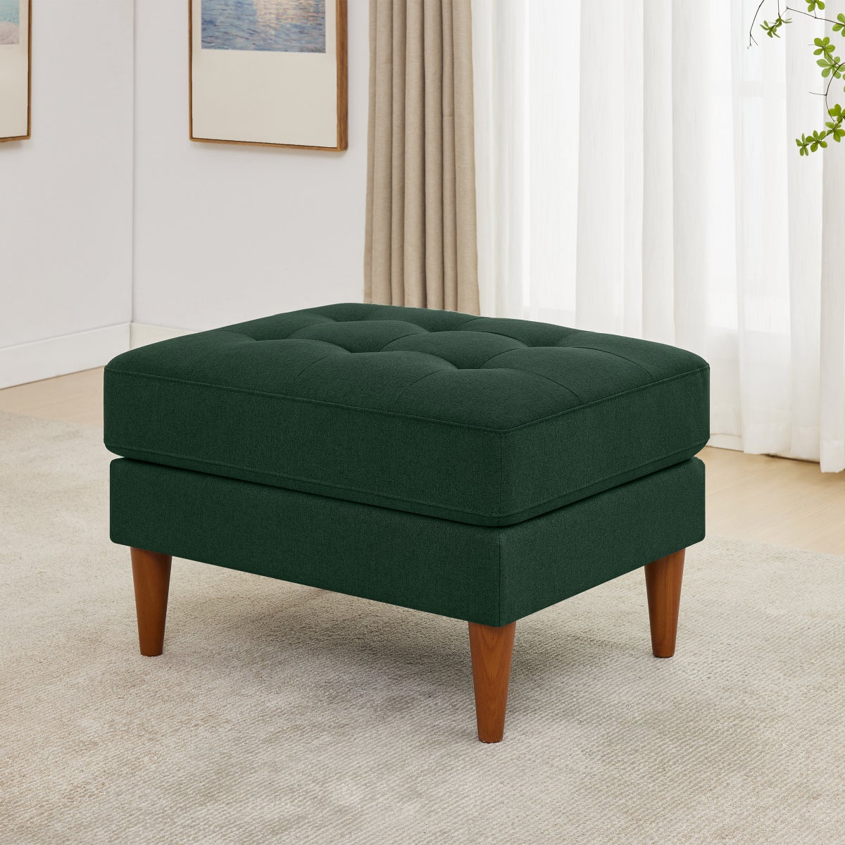 King Fabric Upholstered Ottoman