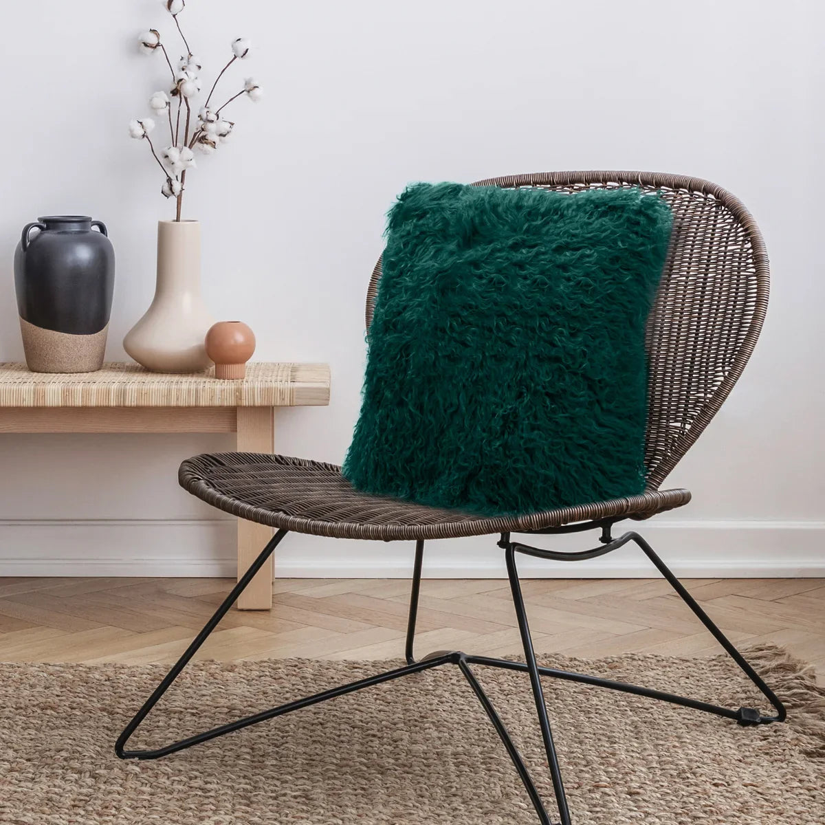 Mongolian Sheepskin Decorative Cushion