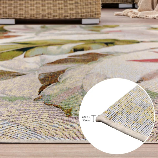 Multy Home Cappuccino Watercolour Tropical Outdoor Rug