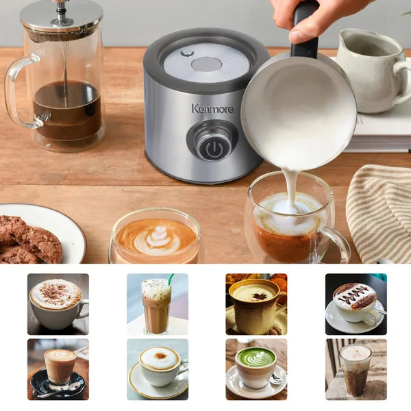 Kenmore 4-in-1 Automatic Milk Frother & Steamer 16 oz. Hot & Cold Foam