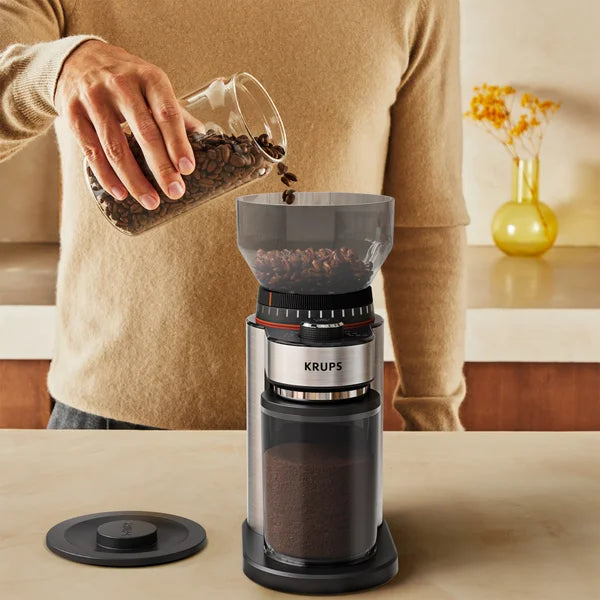 Krups 9.5 oz. Electric Burr Coffee Grinder with 18 Custom Grind Settings