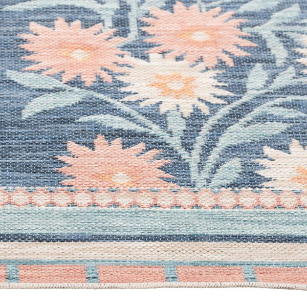 Viana Amalfi Collection Navy Floral Indoor/Outdoor Area Rug