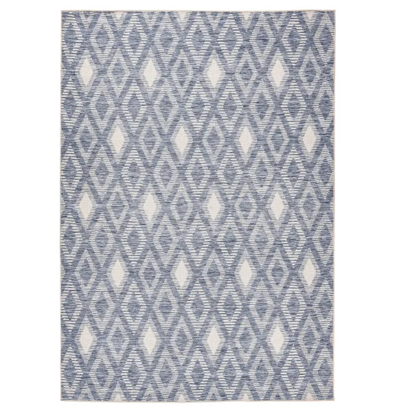 Viana Amalfi Collection Blue Diamonds Indoor/Outdoor Area Rug