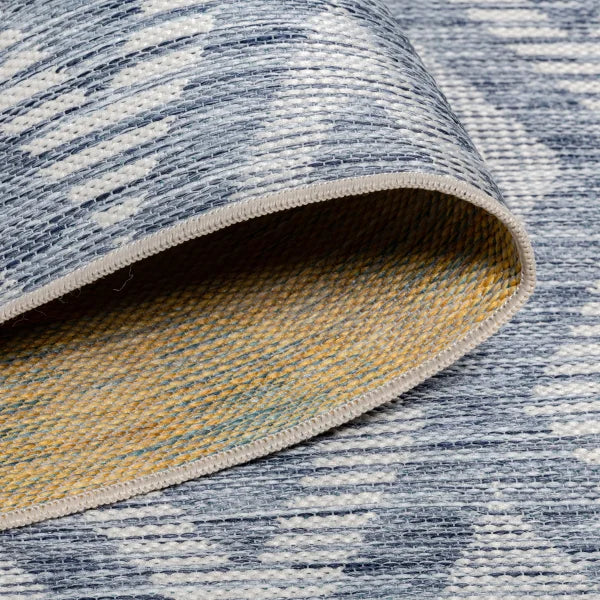 Viana Amalfi Collection Blue Diamonds Indoor/Outdoor Area Rug