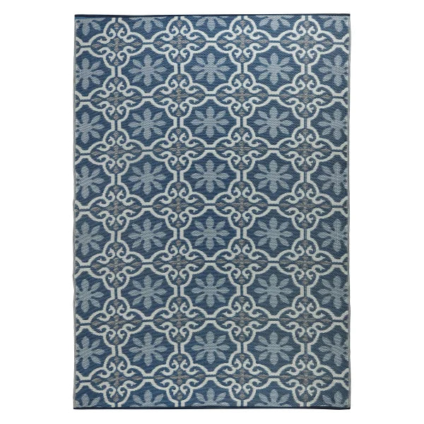Viana Bahamas Collection Blue Cordoba Indoor/Outdoor Reversible Area Rug