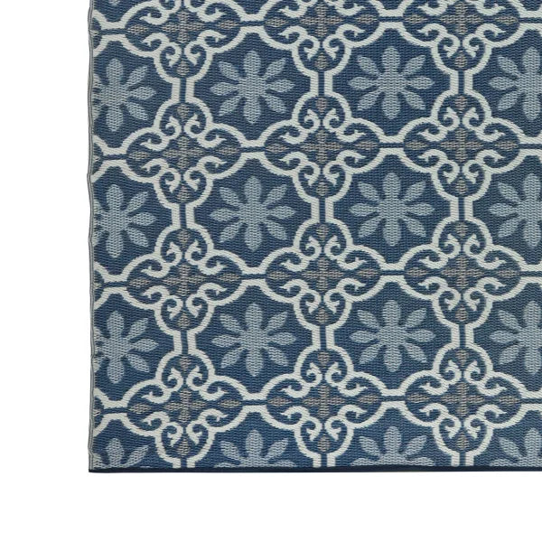 Viana Bahamas Collection Blue Cordoba Indoor/Outdoor Reversible Area Rug