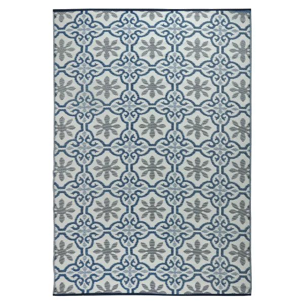 Viana Bahamas Collection Blue Cordoba Indoor/Outdoor Reversible Area Rug