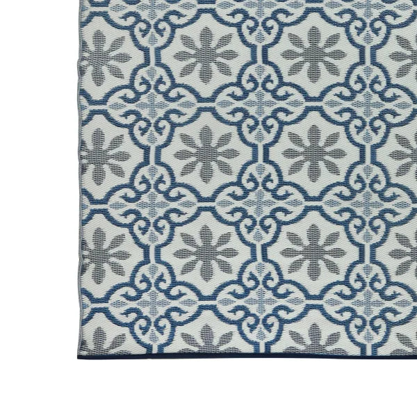 Viana Bahamas Collection Blue Cordoba Indoor/Outdoor Reversible Area Rug